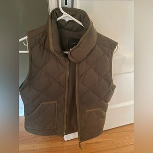 Jcrew Quilted Green Vest